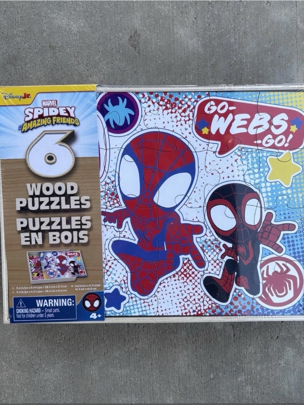 Disney Jr Marvel Spidey Amazing Friends Wooden Puzzle Set - 6 Pack